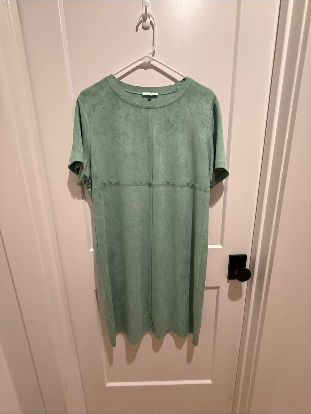 Green Suede-Look Tee Dress